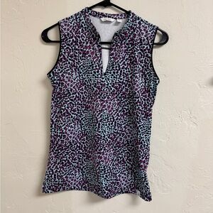 Lady Hagen Sleeveless Top - Purple and Black Leopard Print